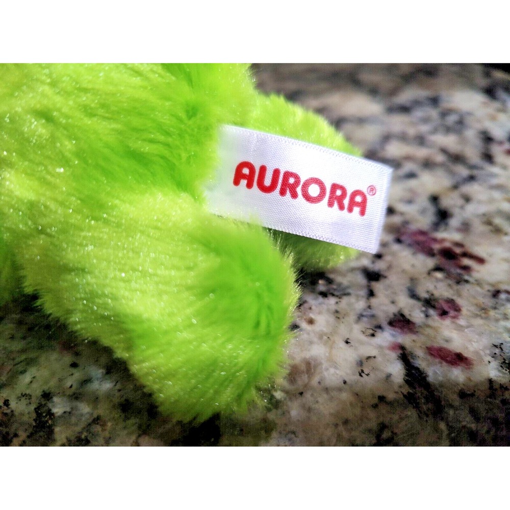 Aurora Frog Plush Dreamy Green Glassy‎ Eyes Cuddly Soft Beanie Rear  7 " - Picture 4 of 7